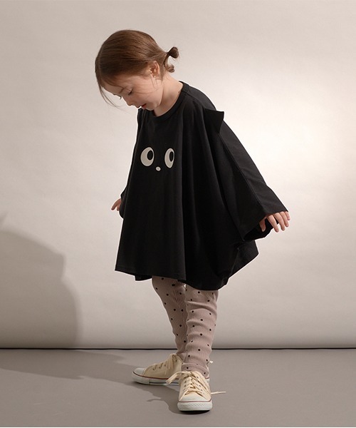 b・ROOM(ビールーム)の「【型崩れしないやわらかコットン】変形ハロウィンTシャツ(Tシャツ/カットソー・キッズ・オレンジ/ブラック・MEDIUM/LARGE)」の4枚目の写真