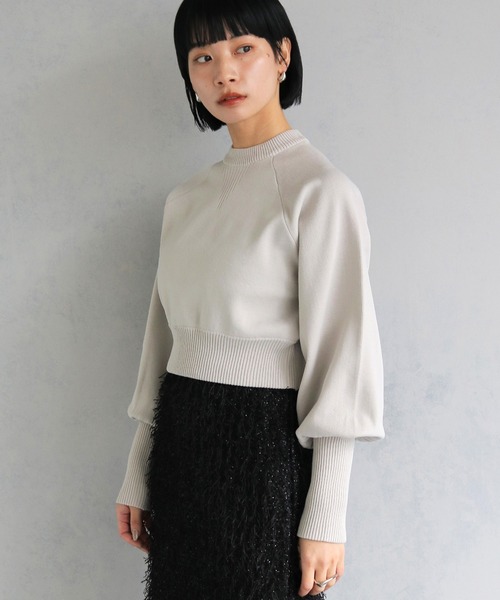 cheriella（シェリエラ）の「【cheriella】WEB限定スウェットライクダンボールニット WEB LIMITED SWEAT-LIKE DOUBLE KNIT（ニット/セーター・レディース・ワインレッド/ブルー/グリーン/オフホワイト/ブラック/ライトグレー・M）」の14枚目の写真