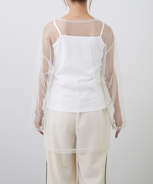 COLONY 2139（コロニートゥーワンスリーナイン）の「ビッグチュールトップス＋キャミソールセット（Tシャツ/カットソー・レディース・ブラック/グレー/オフホワイト・FREE）」の22枚目の写真