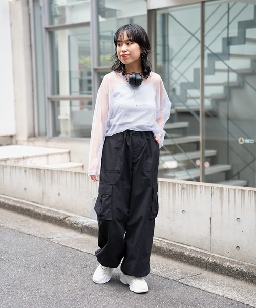 COLONY 2139（コロニートゥーワンスリーナイン）の「ビッグチュールトップス＋キャミソールセット（Tシャツ/カットソー・レディース・ブラック/グレー/オフホワイト・FREE）」の12枚目の写真