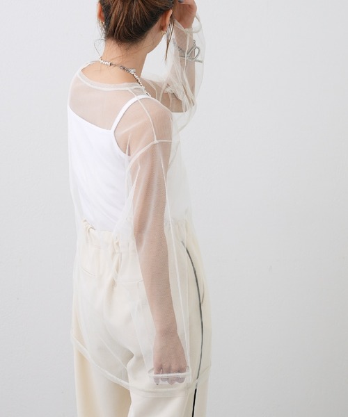 COLONY 2139（コロニートゥーワンスリーナイン）の「ビッグチュールトップス＋キャミソールセット（Tシャツ/カットソー・レディース・ブラック/グレー/オフホワイト・FREE）」の15枚目の写真