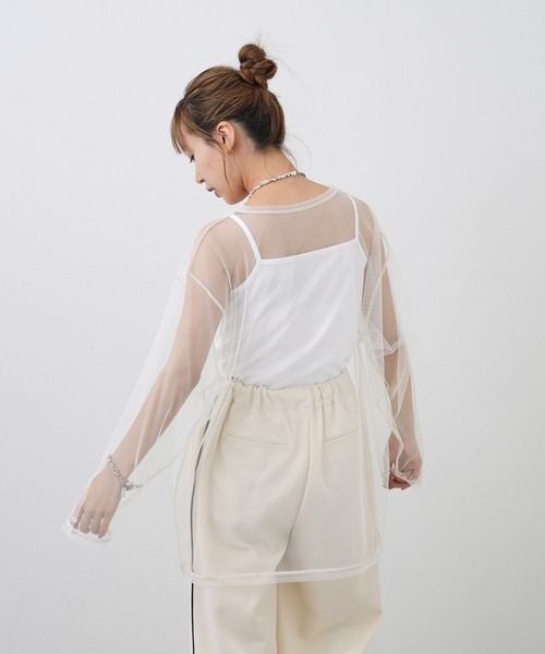 COLONY 2139（コロニートゥーワンスリーナイン）の「ビッグチュールトップス＋キャミソールセット（Tシャツ/カットソー・レディース・ブラック/グレー/オフホワイト・FREE）」の16枚目の写真