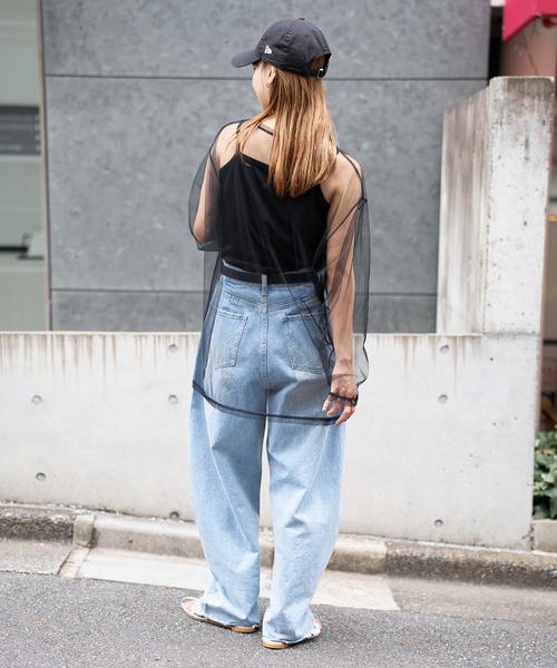 COLONY 2139（コロニートゥーワンスリーナイン）の「ビッグチュールトップス＋キャミソールセット（Tシャツ/カットソー・レディース・ブラック/グレー/オフホワイト・FREE）」の4枚目の写真