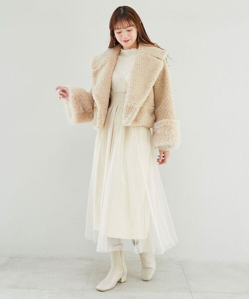 MAJESTIC LEGON(マジェスティックレゴン)の「リブニットソックスブーツ(ブーツ・レディース・アイボリー/ブラック・MEDIUM/LARGE)」の20枚目の写真
