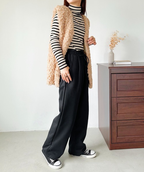 CLEA（クレア）の「ウエストレースアップボリュームカラースウェットパンツ（スウェットパンツ・レディース・グレー/ブラック/アイボリー/パープル/ピンク・M/L/XL）」の19枚目の写真