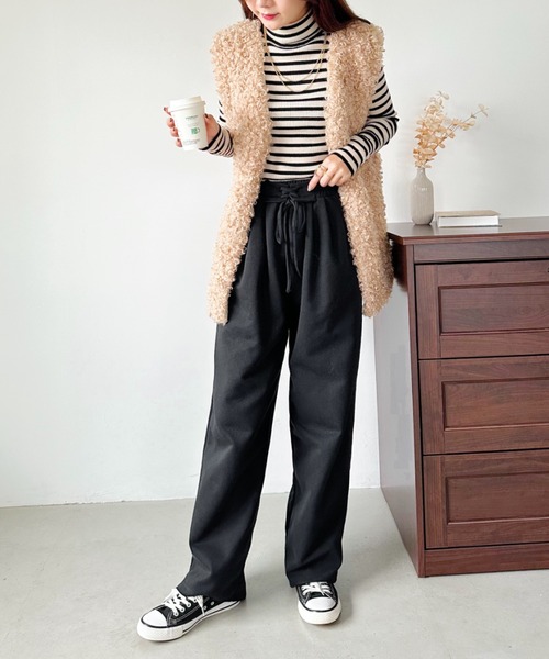 CLEA（クレア）の「ウエストレースアップボリュームカラースウェットパンツ（スウェットパンツ・レディース・グレー/ブラック/アイボリー/パープル/ピンク・M/L/XL）」の20枚目の写真