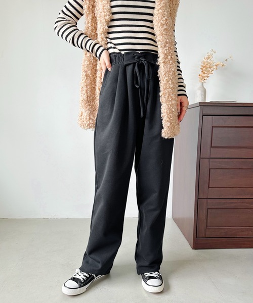 CLEA（クレア）の「ウエストレースアップボリュームカラースウェットパンツ（スウェットパンツ・レディース・グレー/ブラック/アイボリー/パープル/ピンク・M/L/XL）」の16枚目の写真