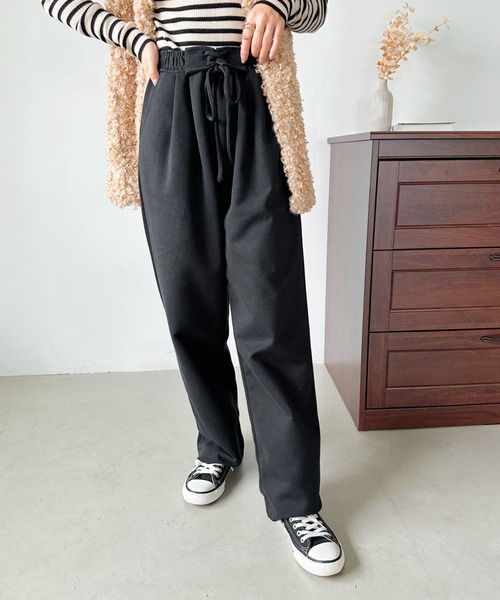 CLEA（クレア）の「ウエストレースアップボリュームカラースウェットパンツ（スウェットパンツ・レディース・グレー/ブラック/アイボリー/パープル/ピンク・M/L/XL）」の15枚目の写真