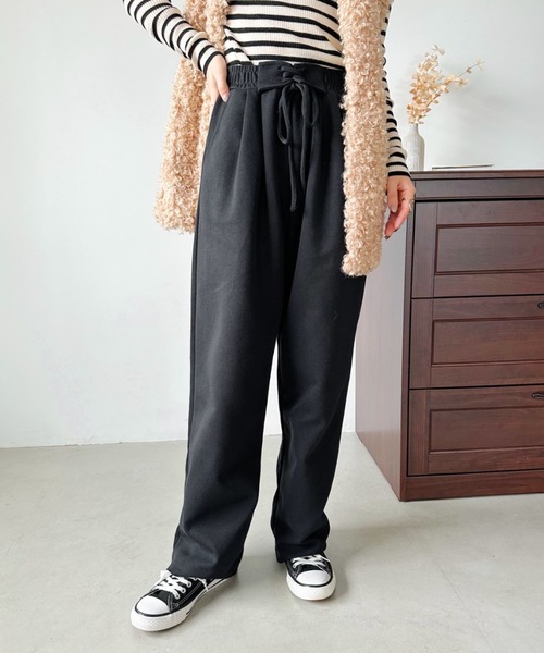 CLEA（クレア）の「ウエストレースアップボリュームカラースウェットパンツ（スウェットパンツ・レディース・グレー/ブラック/アイボリー/パープル/ピンク・M/L/XL）」の14枚目の写真