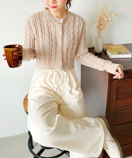 CLEA（クレア）の「ウエストレースアップボリュームカラースウェットパンツ（スウェットパンツ・レディース・グレー/ブラック/アイボリー/パープル/ピンク・M/L/XL）」の9枚目の写真