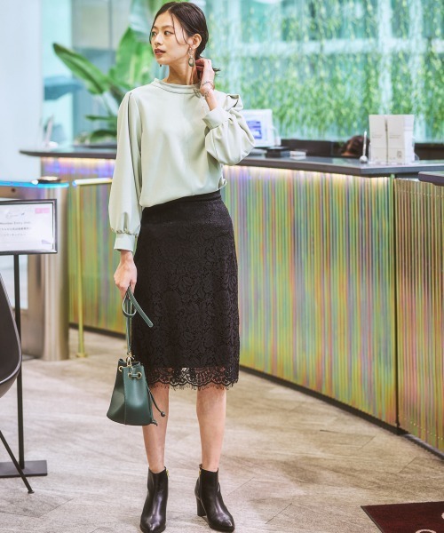 7days Life Styling（セブンデイズライフスタイリング）の「洗える総レースタイトスカート（スーツスカート・レディース・ブラック/モカ/ブルーグレー/ネイビー・S/L/LL/M）」の10枚目の写真