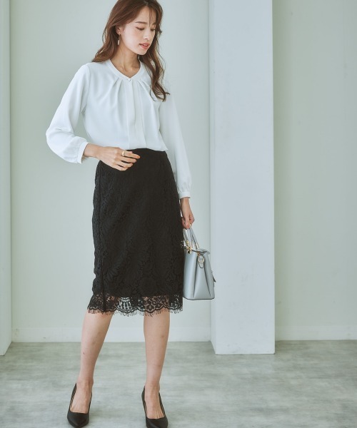 7days Life Styling（セブンデイズライフスタイリング）の「洗える総レースタイトスカート（スーツスカート・レディース・ブラック/モカ/ブルーグレー/ネイビー・S/L/LL/M）」の6枚目の写真