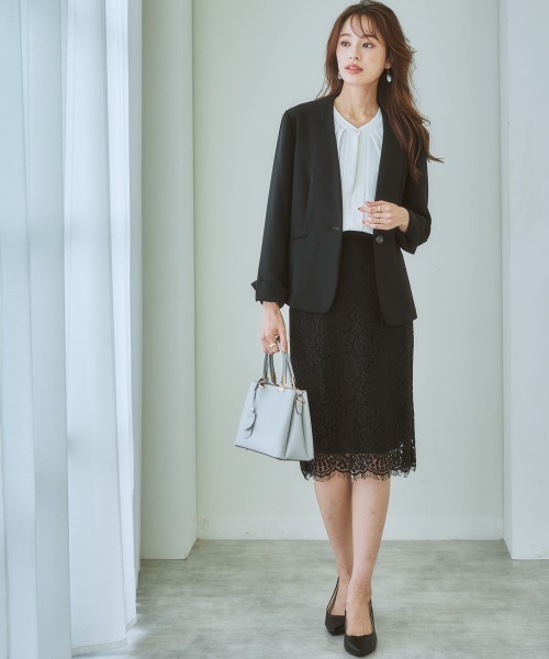 7days Life Styling（セブンデイズライフスタイリング）の「洗える総レースタイトスカート（スーツスカート・レディース・ブラック/モカ/ブルーグレー/ネイビー・S/L/LL/M）」の7枚目の写真