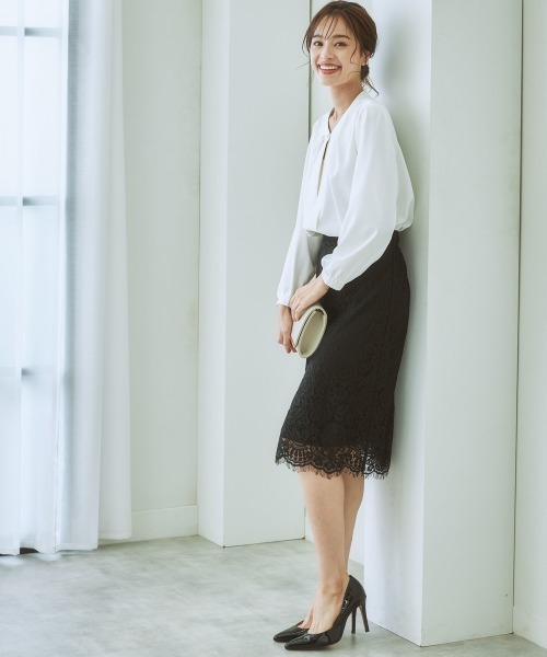 7days Life Styling（セブンデイズライフスタイリング）の「洗える総レースタイトスカート（スーツスカート・レディース・ブラック/モカ/ブルーグレー/ネイビー・S/L/LL/M）」の8枚目の写真