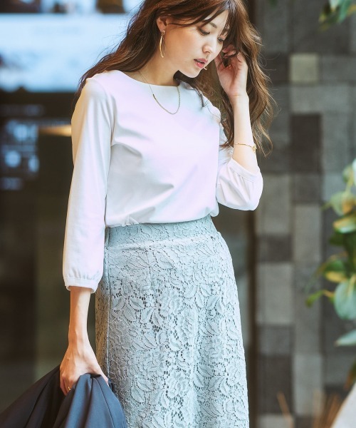 7days Life Styling（セブンデイズライフスタイリング）の「洗える総レースタイトスカート（スーツスカート・レディース・ブラック/モカ/ブルーグレー/ネイビー・S/L/LL/M）」の12枚目の写真