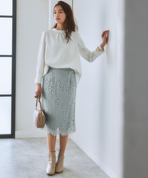 7days Life Styling（セブンデイズライフスタイリング）の「洗える総レースタイトスカート（スーツスカート・レディース・ブラック/モカ/ブルーグレー/ネイビー・S/L/LL/M）」の16枚目の写真