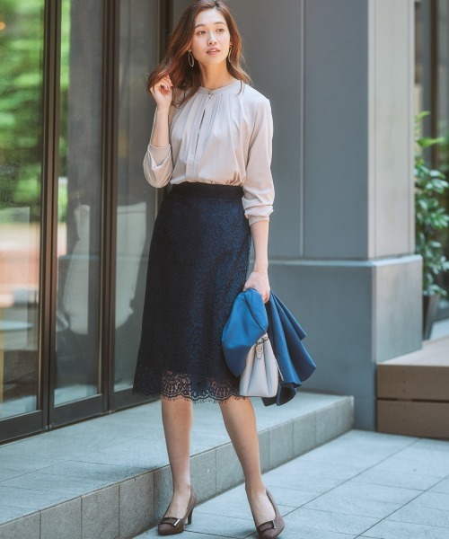 セール】洗える総レースタイトスカート（スーツスカート