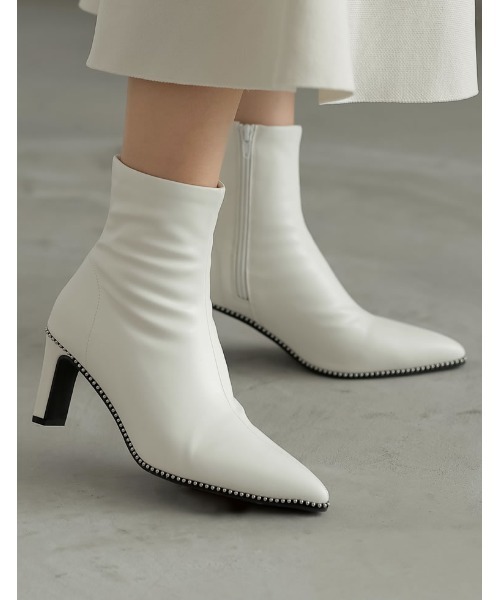 [2023-24 WINTER COLLECTION][大きいサイズ有]ポインテッドトゥスタッズデザインブーツ（ブーツ）｜Re:EDIT（リエディ）