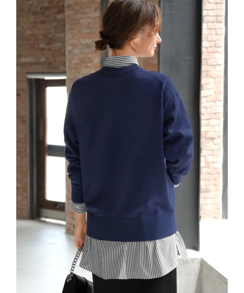 STYLE DELI(スタイルデリ)の「アンチピリングクルーネックニットトップス(ニット/セーター・レディース・アイボリー/ネイビー/サンドベージュ・FREE)」の6枚目の写真