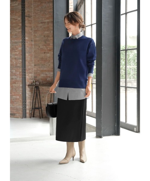 STYLE DELI(スタイルデリ)の「アンチピリングクルーネックニットトップス(ニット/セーター・レディース・アイボリー/ネイビー/サンドベージュ・FREE)」の9枚目の写真