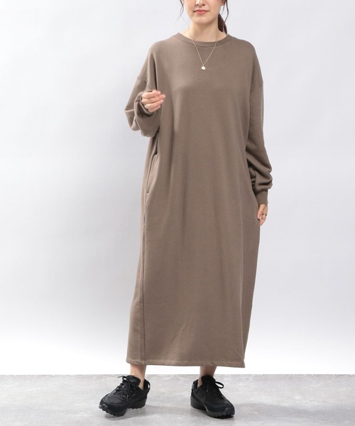 GLOBAL WORK Smile Seed Store（グローバルワーク スマイルシードストア）の「スウェットワンピース/970408（ワンピース・レディース・グレー系その他/モカ/ブラック/ダークグレー・LARGE/MEDIUM/SMALL）」の5枚目の写真