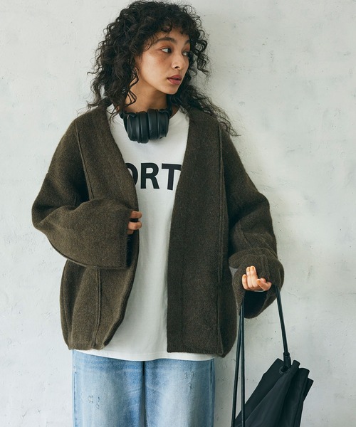 coca（coca）（コカ）の「圧縮ニット極厚カーディガン（カーディガン