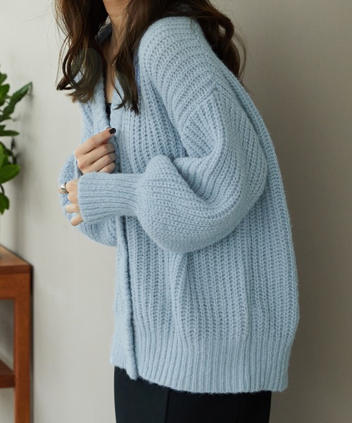 ニット セーター Vネックニットカーディガン MO33N01 レディース セール】Vネックニットカーディガン MO33N01（ニット/セーター