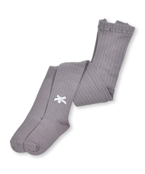 Tartine et Chocolat(タルティーヌエショコラ)の「【日本製】【お揃い】リボンロゴチャーム付きタイツ(80~140cm)(タイツ/ストッキング・キッズ・ベージュ/パープル・L/M/S/XS)」の9枚目の写真