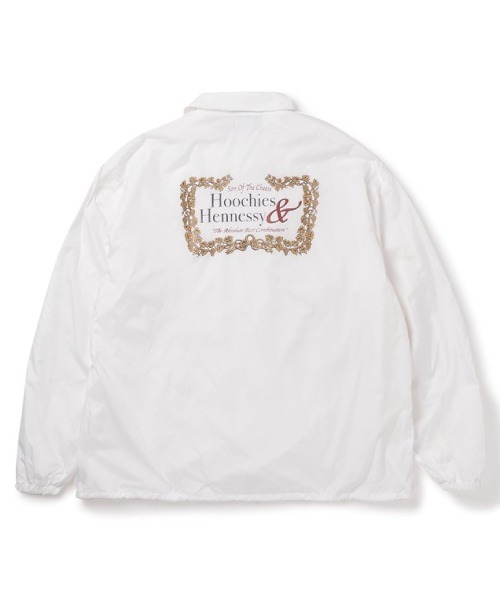 SON OF THE CHEESE(サノバチーズ)の「【SON OF THE CHEESE(サノバチーズ)】"Hoocies&Hennessy" Coach Jkt(ナイロンジャケット・メンズ・ホワイト/ワイン・LARGE/MEDIUM)」の3枚目の写真