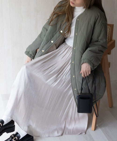 NAVY(ネイビー)の「NAVY ミリタリーコート 2WAY キルトジャケット(ミリタリージャケット・レディース・ブラック/オリーブ/モカ・L/M)」の3枚目の写真