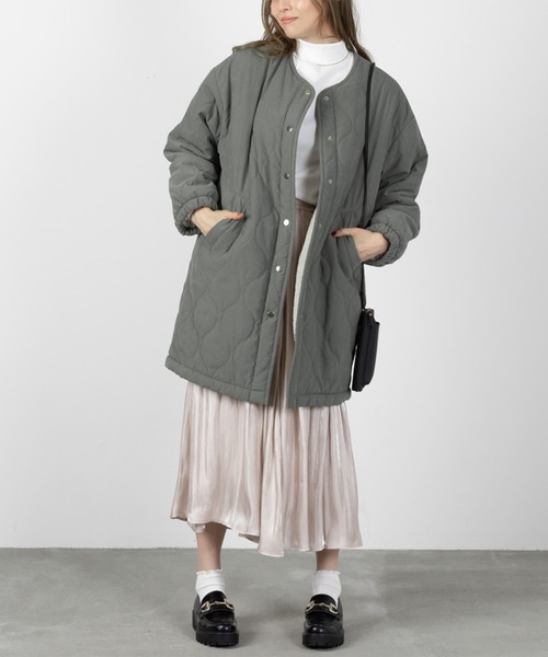 Favorite　アウター コート 和袖 ミリタリー風  ネイビー 軍服風和袖モッズコート ｜ Favorite