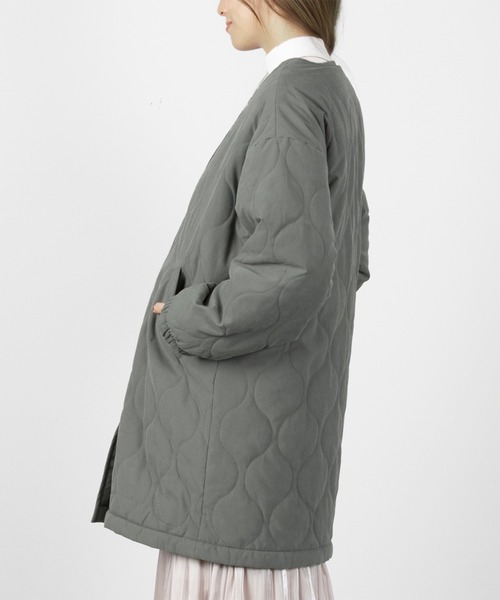 NAVY(ネイビー)の「NAVY ミリタリーコート 2WAY キルトジャケット(ミリタリージャケット・レディース・ブラック/オリーブ/モカ・L/M)」の7枚目の写真