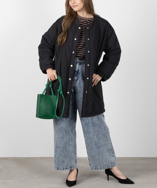 NAVY(ネイビー)の「NAVY ミリタリーコート 2WAY キルトジャケット(ミリタリージャケット・レディース・ブラック/オリーブ/モカ・L/M)」の9枚目の写真