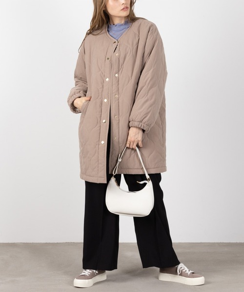 NAVY(ネイビー)の「NAVY ミリタリーコート 2WAY キルトジャケット(ミリタリージャケット・レディース・ブラック/オリーブ/モカ・L/M)」の10枚目の写真