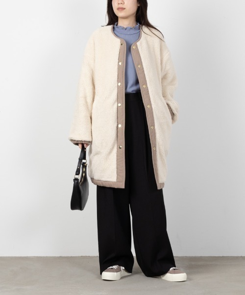 NAVY(ネイビー)の「NAVY ミリタリーコート 2WAY キルトジャケット(ミリタリージャケット・レディース・ブラック/オリーブ/モカ・L/M)」の11枚目の写真