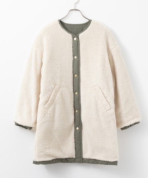 NAVY(ネイビー)の「NAVY ミリタリーコート 2WAY キルトジャケット(ミリタリージャケット・レディース・ブラック/オリーブ/モカ・L/M)」の4枚目の写真