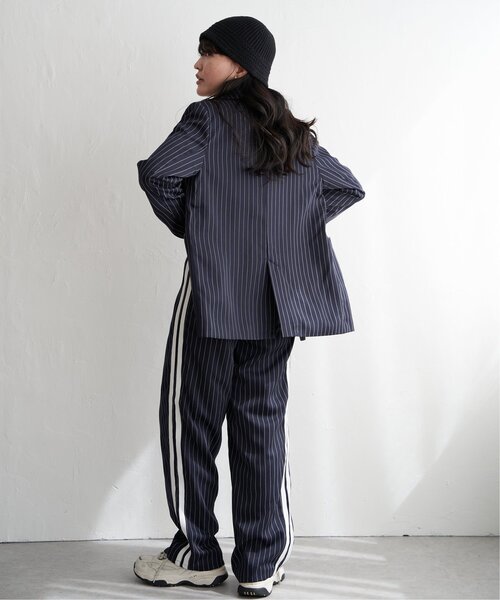 VENCEEXCHANGE(ヴァンスエクスチェンジ)の「【セットアップ対応】ピンストライプジャケット(テーラードジャケット・レディース・グリーン/ネイビー・FREE)」の9枚目の写真