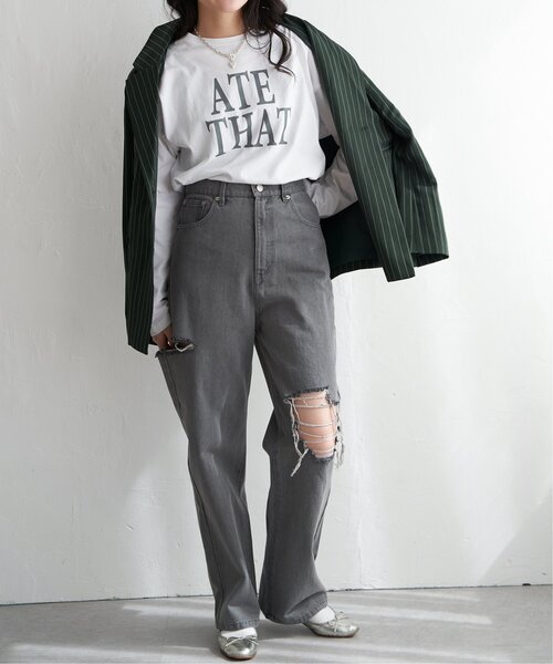 VENCEEXCHANGE(ヴァンスエクスチェンジ)の「【セットアップ対応】ピンストライプジャケット(テーラードジャケット・レディース・グリーン/ネイビー・FREE)」の13枚目の写真