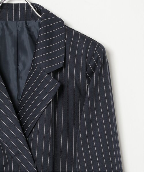 VENCEEXCHANGE(ヴァンスエクスチェンジ)の「【セットアップ対応】ピンストライプジャケット(テーラードジャケット・レディース・グリーン/ネイビー・FREE)」の18枚目の写真