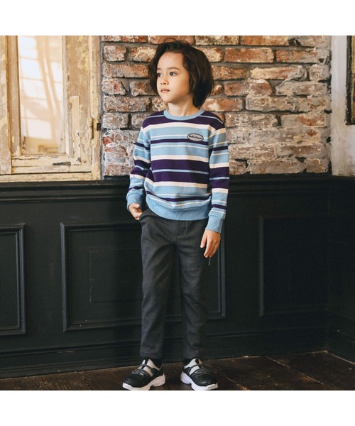 BeBe（ベベ）の「千鳥ジャガードロゴプリントパンツ(80~150cm)（その他パンツ・キッズ・グレー系その他・120cm/100cm/110cm/140cm/130cm/150cm/90cm/80ｃｍ）」の3枚目の写真