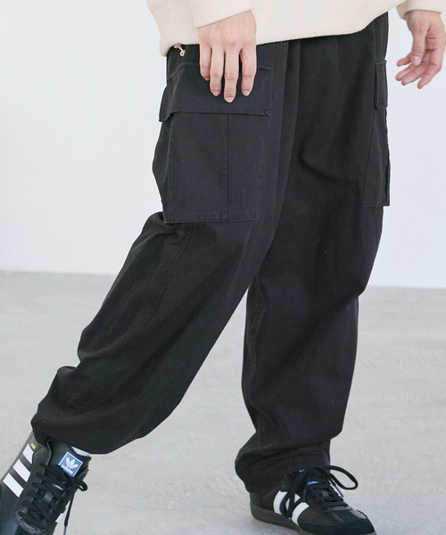 The unormwind（ザアンノームワインド）の「ドローコードツイルワイドストレートカーゴパンツ（カーゴパンツ・メンズ・ベージュ/オリーブ/ブラック・M/L/LL）」の18枚目の写真