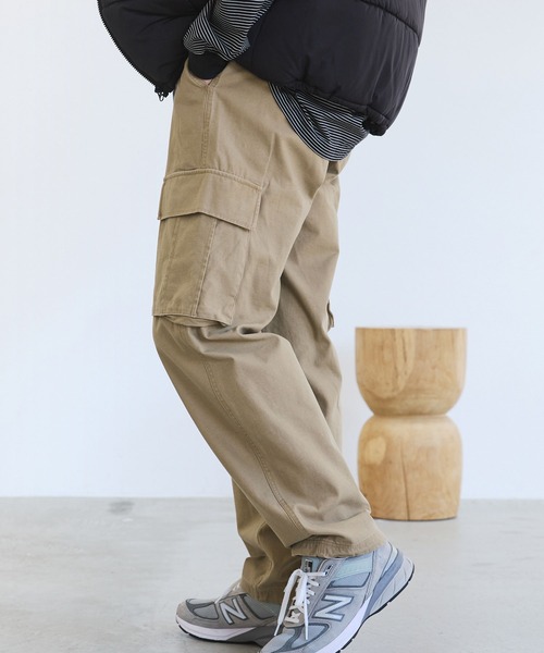 The unormwind（ザアンノームワインド）の「ドローコードツイルワイドストレートカーゴパンツ（カーゴパンツ・メンズ・ベージュ/オリーブ/ブラック・M/L/LL）」の20枚目の写真