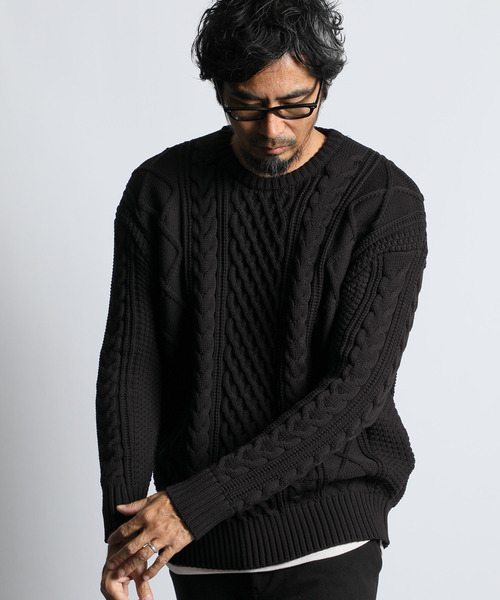 Corgi ケーブル編みニットセーター 黒 12.15 RELEASE “CORGI × MAIDENS SHOP” | MAIDENS SHOP | メイデンズ