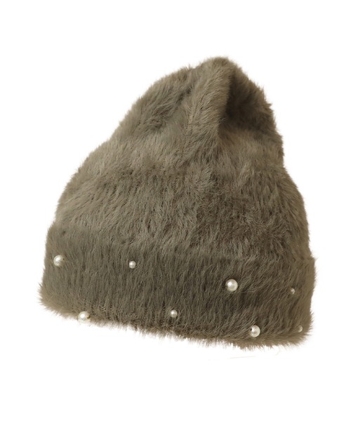 14+（イチヨンプラス）の「コットンパールシャギーワッチ（ニットキャップ/ビーニー・レディース・ブラック/ベージュ/モカ・FREE）」の5枚目の写真