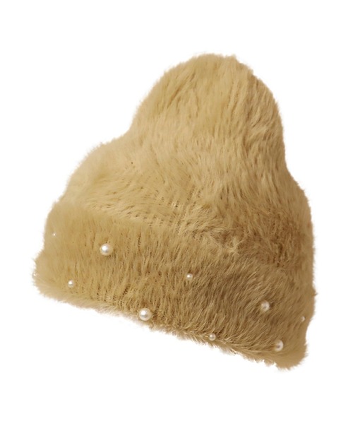 14+（イチヨンプラス）の「コットンパールシャギーワッチ（ニットキャップ/ビーニー・レディース・ブラック/ベージュ/モカ・FREE）」の6枚目の写真