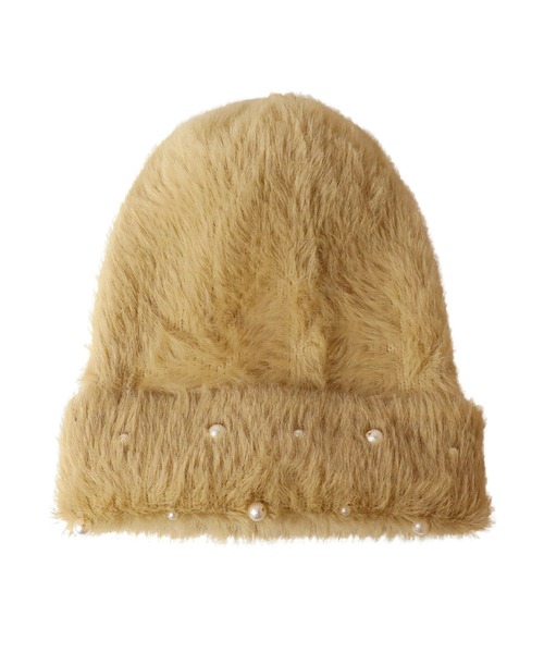 14+（イチヨンプラス）の「コットンパールシャギーワッチ（ニットキャップ/ビーニー・レディース・ブラック/ベージュ/モカ・FREE）」の7枚目の写真