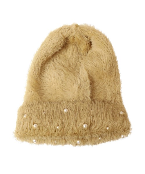 14+（イチヨンプラス）の「コットンパールシャギーワッチ（ニットキャップ/ビーニー・レディース・ブラック/ベージュ/モカ・FREE）」の8枚目の写真