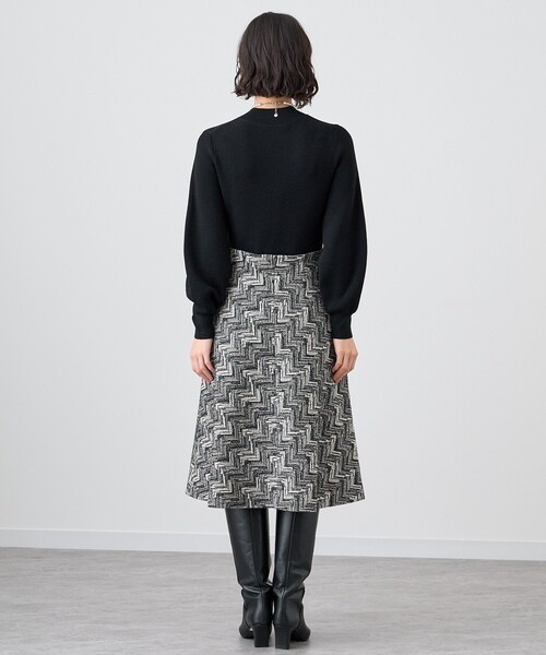 ANAYI（アナイ）の「ヘリンボンジャガードドッキングワンピース