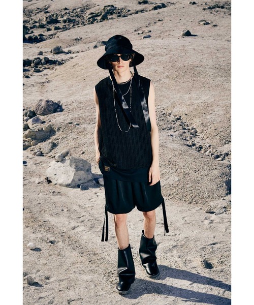 glamb(グラム)の「Mesh Layered Tank Top / メッシュレイヤードタンクトップ(タンクトップ・メンズ・ホワイト/ブラック・S/L/M)」の8枚目の写真