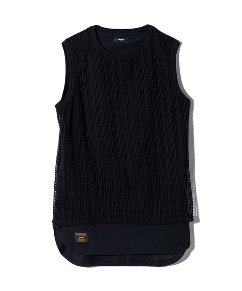 glamb(グラム)の「Mesh Layered Tank Top / メッシュレイヤードタンクトップ(タンクトップ・メンズ・ホワイト/ブラック・S/L/M)」の13枚目の写真